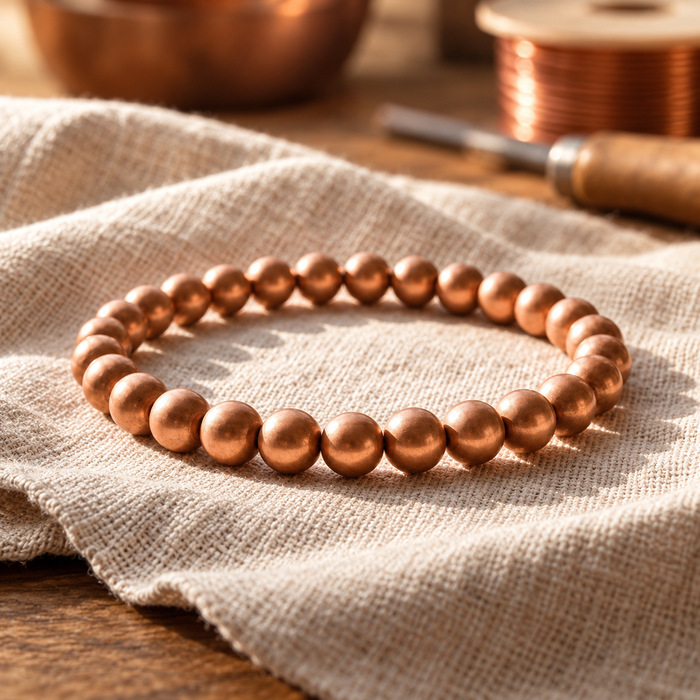 Woodgrain Copper Bracelet