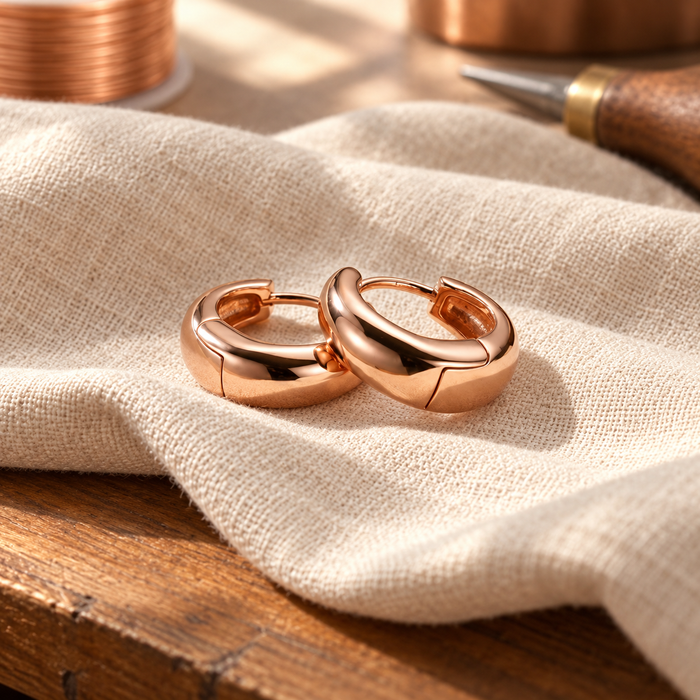 Larkspur Copper Hoop Earrings